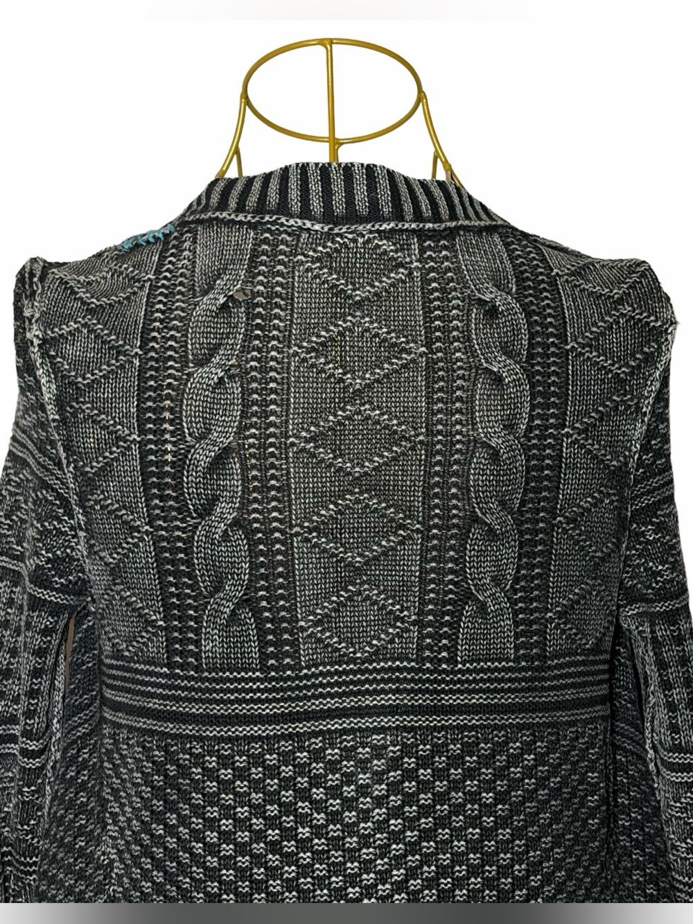 Free People Mixed Knit Waterfall Cardigan
Open Sweater, Tie Waist, Blue Gray, XS - Picture 13 of 16